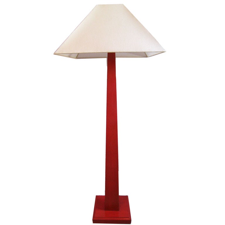 Red Analine Floor Lamp