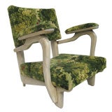 Italian Bleached Oak Lounge Chair