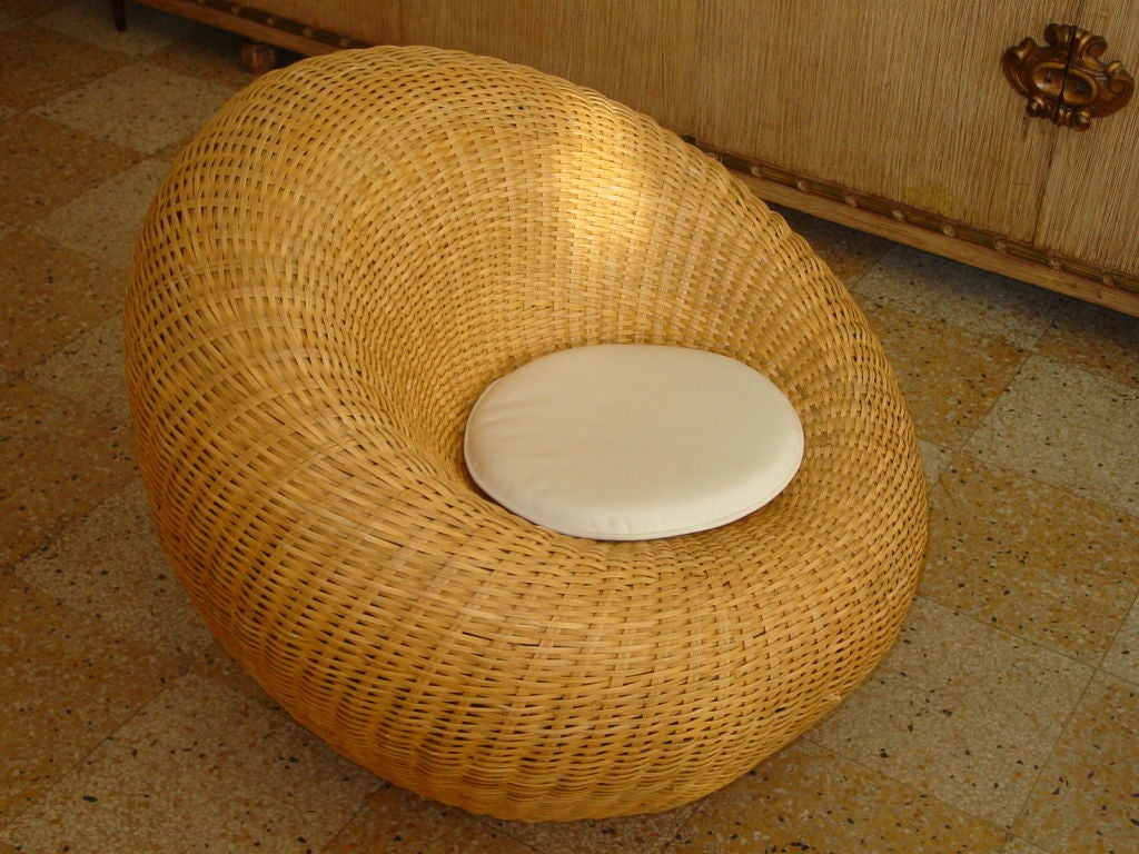 Pair of Space Age Rattan Chairs