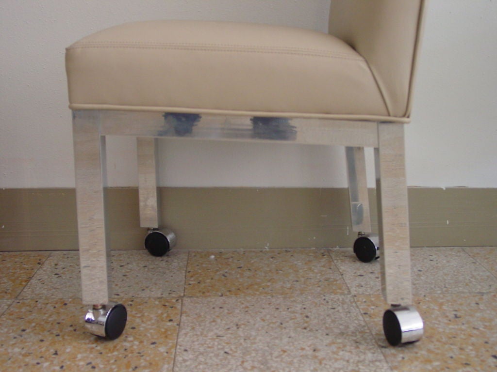 Aluminum Set of Eight Dining Chairs by Directional
