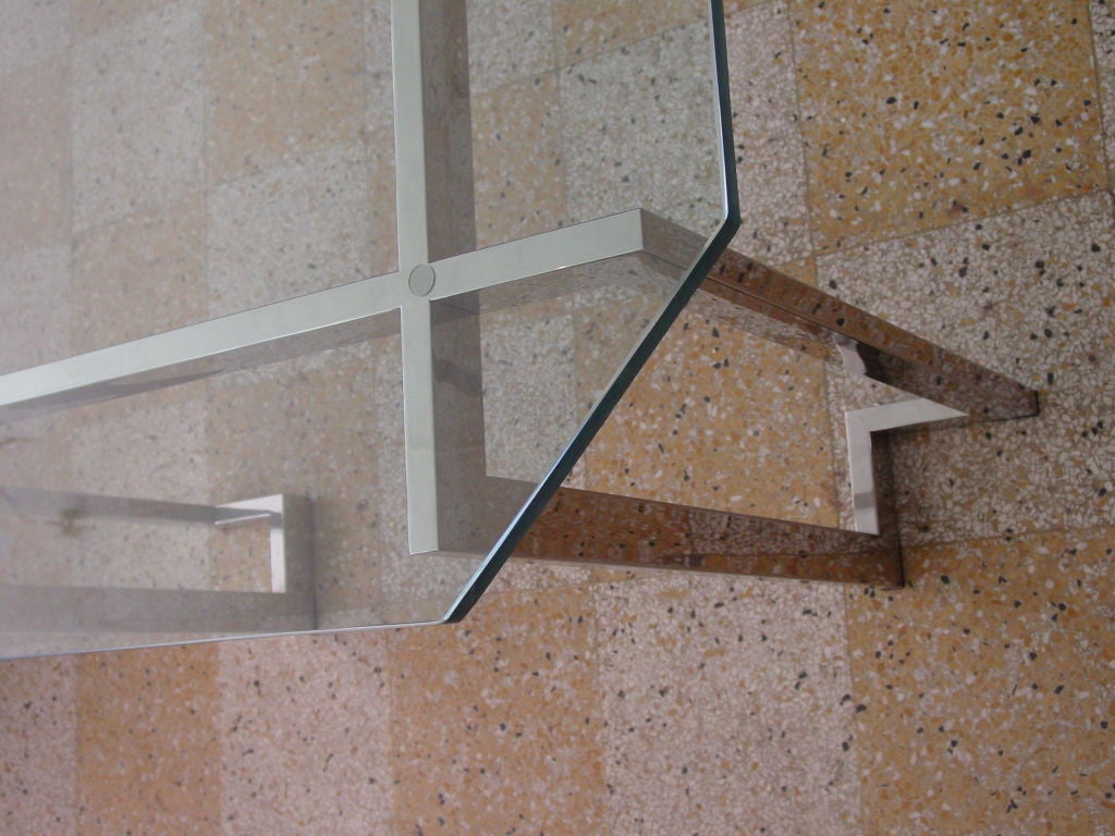 Stainless Steel and Glass Dining Table at 1stdibs