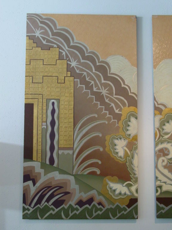 Spectacular Art Deco Style Tryptic