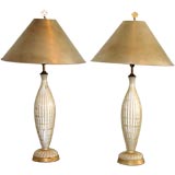 Pair of  Barovier Murano Glass Lamps