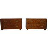 Pair of Tortoiseshell Campaign Chests