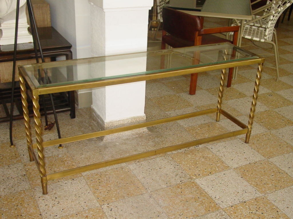 Brass Console Table by Mastercraft