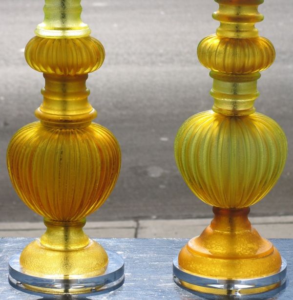 Pair of Gino Cenedese Murano Lamps by Marbro