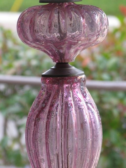 Beautiful Pair of Pink Seguso Murano Lamps