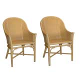 Pair of McGuire Cane Armchairs