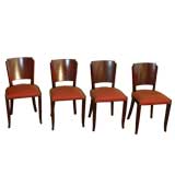 Antique Set of Four French Art Deco Side Chairs