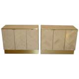 Pair of Travertine Cabinets by Ello