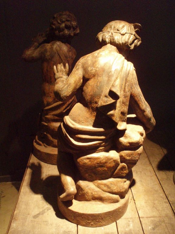 Rare pair of French fountain figures