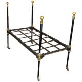 Antique English Iron & brass daybed.