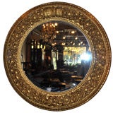 French  Round gilded mirror