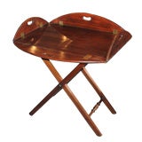 Oval mahogany tray table on stand