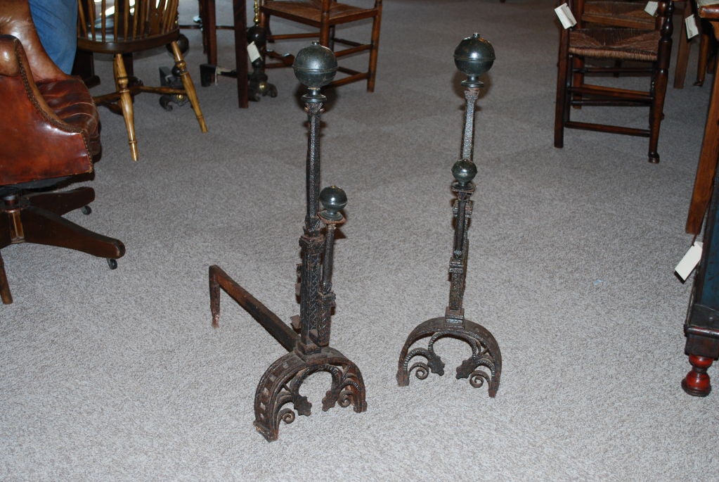 Pair of very tall Andirons.