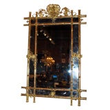 Large gilded faux bamboo mirror
