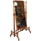 French faux bamboo Cheval mirror