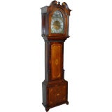 English Oak & mahogany loncase clock.