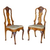 Pair of 18th century walnut Dutch sidechairs ...