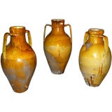 Collection of   3 large olive Oil jars