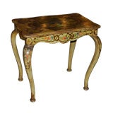 Italian wooden green painted sidetable