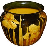 Large English glazed pot.