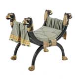 A Rare Painted X-Frame Stool