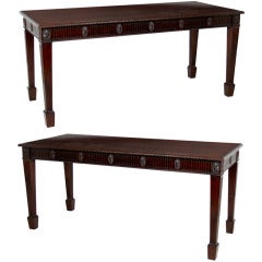 Large Pair of Mahogany Console Tables in the Adam Taste