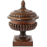 A Bold Regency Mahogany Lidded Campana Urn-Form Wine Cooler.