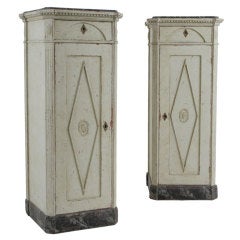 A Pair of Danish Painted Pedestal Cabinets.