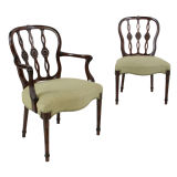 A Set of 12 Hepplewhite-Style Mahogany Dining Chairs
