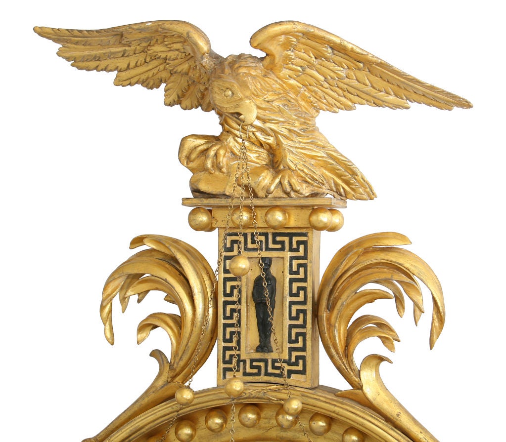 A Pair of Regency Giltwood Convex Girandole Mirrors