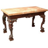 Irish Carved Mahogany Console Table