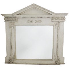 Antique Kentian White Painted Overmantle Mirror