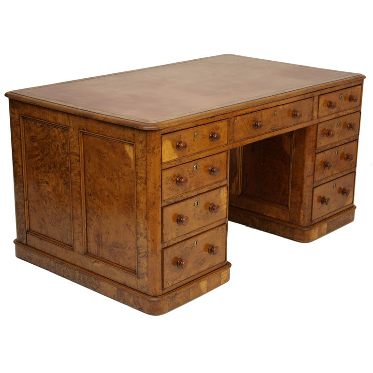 A Pollard Oak Partners Desk For Sale