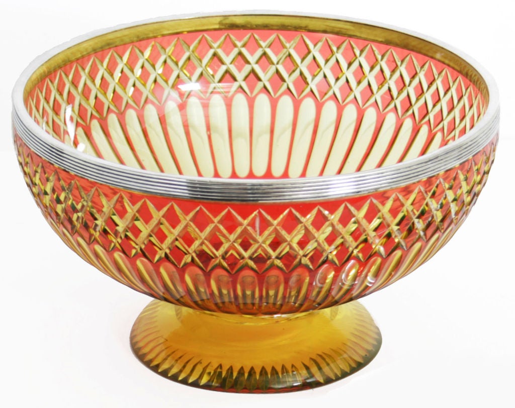 A Victorian Salad Set by Stevens & Williams