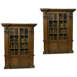 Pair of Oak Library Bookcases