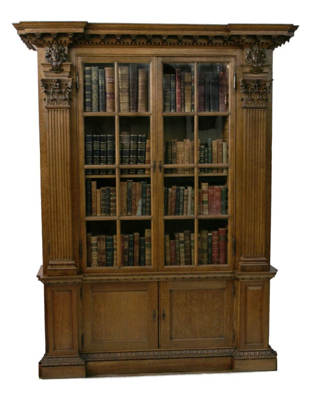 Pair of Oak Library Bookcases