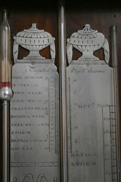 Dutch mahogany barometer In Excellent Condition For Sale In New York, NY