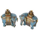 A Pair of  Exquisite Chinese Cloisonne Enamel Elephants