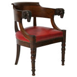 Empire mahogany library chair.