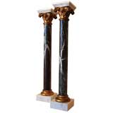 a pair of marble table columns