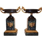 pair of French gilt and bronze tazza