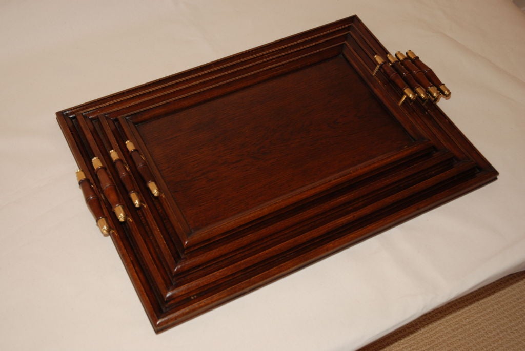 suite of oak  butler's trays