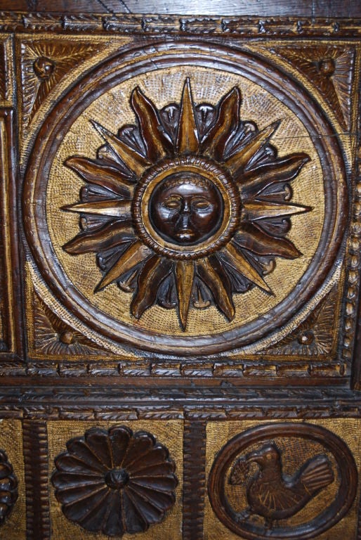 seventeenth century Spanish walnut and gilt coffer
