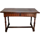 Italian walnut and parquetry center table