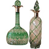 silver mounted green decanters