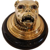 Antique brass box cast as a boxer's head
