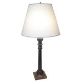 Antique 19th century ebony lamp base