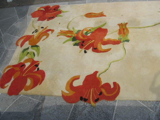 Large, custom designer carpet. Sculpted border, 1973/ R-265.